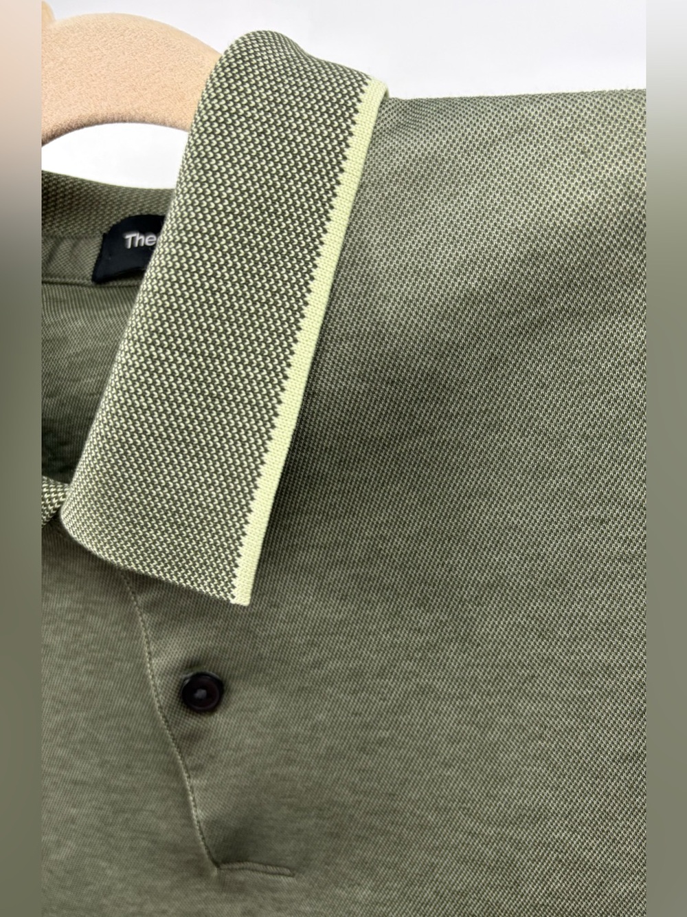 Theory Standard Current Pique Polo Olive Green Men’s Small - Picture 2 of 7